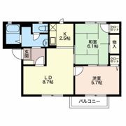 パセオ野神 Aの間取り画像