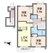 百十紅 Cの間取り画像