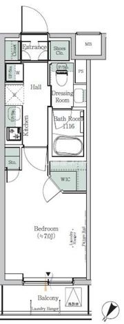 ONE ROOF RESIDENCE KIBA WESTの間取り画像