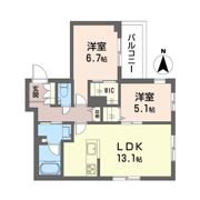 フェリビエ品濃町の間取り画像
