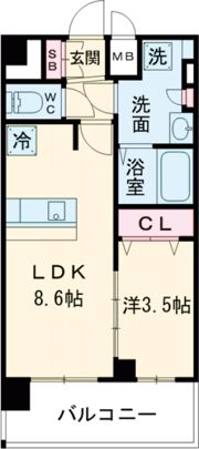 プレリス大阪西九条 CITY LINKSの間取り画像
