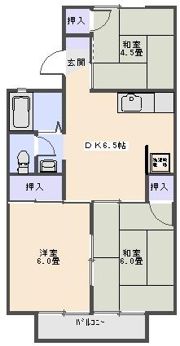阿波屋ハイツ Bの間取り画像
