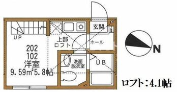 ハーミットクラブハウス佃野の間取り画像