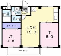 コーポ山房Ⅱの間取り画像