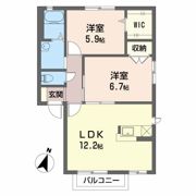ヴィヴレフォンターナ竜鹿 Aの間取り画像