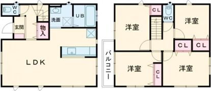福生市福生戸建Aの間取り画像