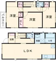 福生市福生戸建Cの間取り画像