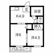 ハイツ東新A棟の間取り画像