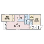 Celenest高岳 初期費用CP実施中の間取り画像