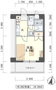 In－Towner二日町の間取り画像
