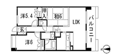 東仙台ガーデンハイツ六番館の間取り画像