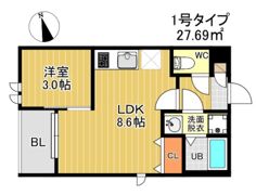 R-smart 九産大前Ⅰの間取り画像