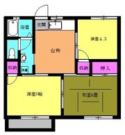 コーポかとうB棟の間取り画像