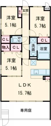プレアL八幡馬場山Ⅰの間取り画像