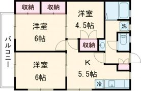 レインボーハイツB棟の間取り画像