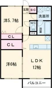 Lcalma（エルカルマ）津福公園の間取り画像