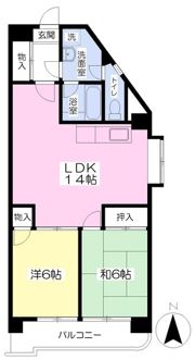 グリーンハイツ朝日ケ丘の間取り画像