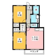 パルメゾン飯泉Aの間取り画像