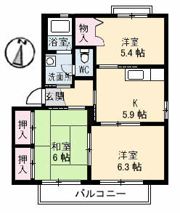 バリュージュ新町B棟の間取り画像