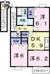 セントポーリアくすみ Cの間取り画像