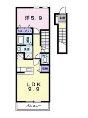 来夢1番館 Bの間取り画像