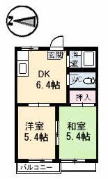 ヘイゼルハイツ B棟の間取り画像