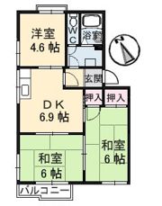 太華ハイツ Cの間取り画像