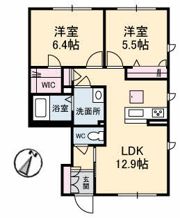 シャーメゾン中府の間取り画像