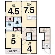 ホワイトリバーハイツ B棟の間取り画像