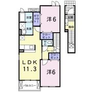 メゾン ハナブサ Bの間取り画像