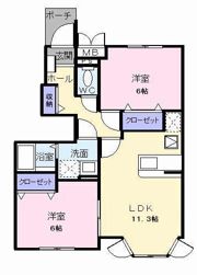 アクティ北鴨 Cの間取り画像