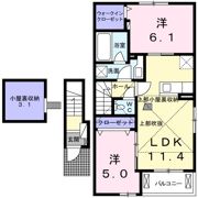 アウローラ清水川Aの間取り画像