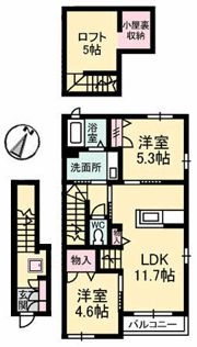 プロムノワール湯田温泉駅前 アルザスの間取り画像