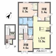 シャーメゾン中野開作 A棟の間取り画像