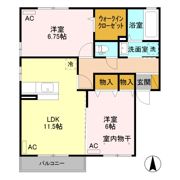 リビングタウン古河南 Dの間取り画像