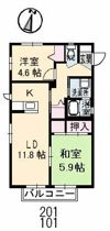 アンソレイユ Ⅱ棟の間取り画像