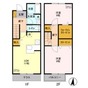 ローズコートひばり ABの間取り画像