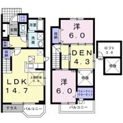オ－ク・サンセ－ルB棟の間取り画像