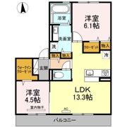 メルベーユ阿恵 B棟の間取り画像