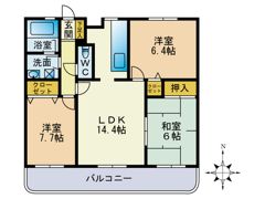 サンシャイン和白Ⅱの間取り画像