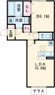 イオメール折尾 A棟の間取り画像