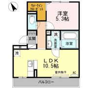 エスポワール祇園Bの間取り画像