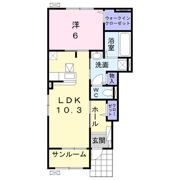 ペジーブル なかの Aの間取り画像