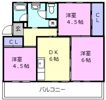 川田コーポラス Bの間取り画像