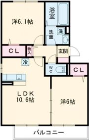 ベル フルール 割子川の間取り画像
