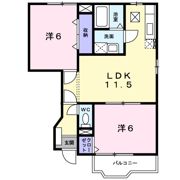 サンモールⅡBの間取り画像