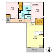ﾛｲｼﾞｪﾝﾄﾊﾟｰｸｽ ﾚｲｸﾀｳﾝ Ⅲ Aの間取り画像