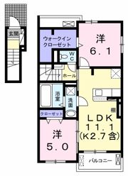 プラシード弐番館の間取り画像