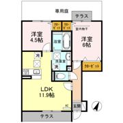 Bel pino Terasho (ﾍﾞﾙﾋﾟｰﾉﾃﾗｼｮｳ)の間取り画像
