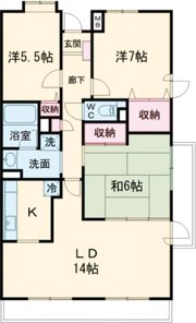 グランヴィ南甲府駅前の間取り画像